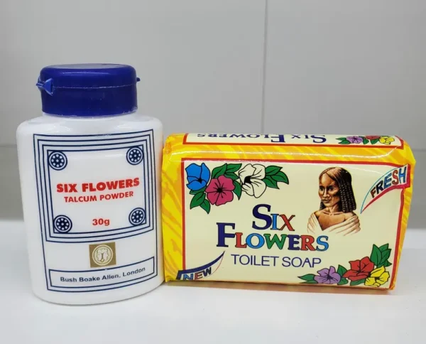 Six flower Powder 30g and Soap set