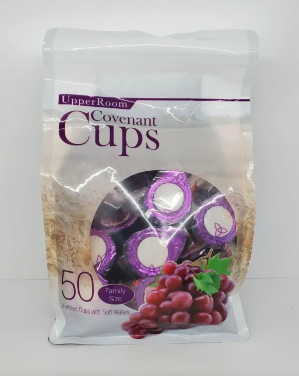 Holy Communion prefilled cup and soft wafers.