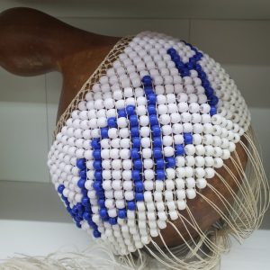 Shekere Shaker Beaded, handmade Holy Mary design.