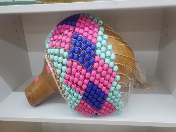 Shekere/Shaker Beaded Pink/blue/mint green.