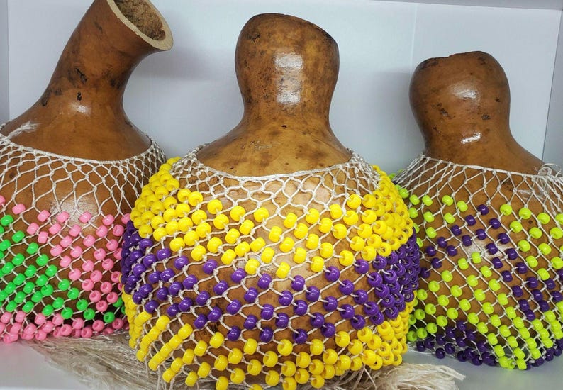 Nigeria Shekere/Shaker with beaded.