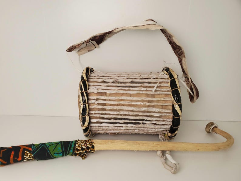 ilu gangan African talking drum with drum Stick 7.5in x 5in